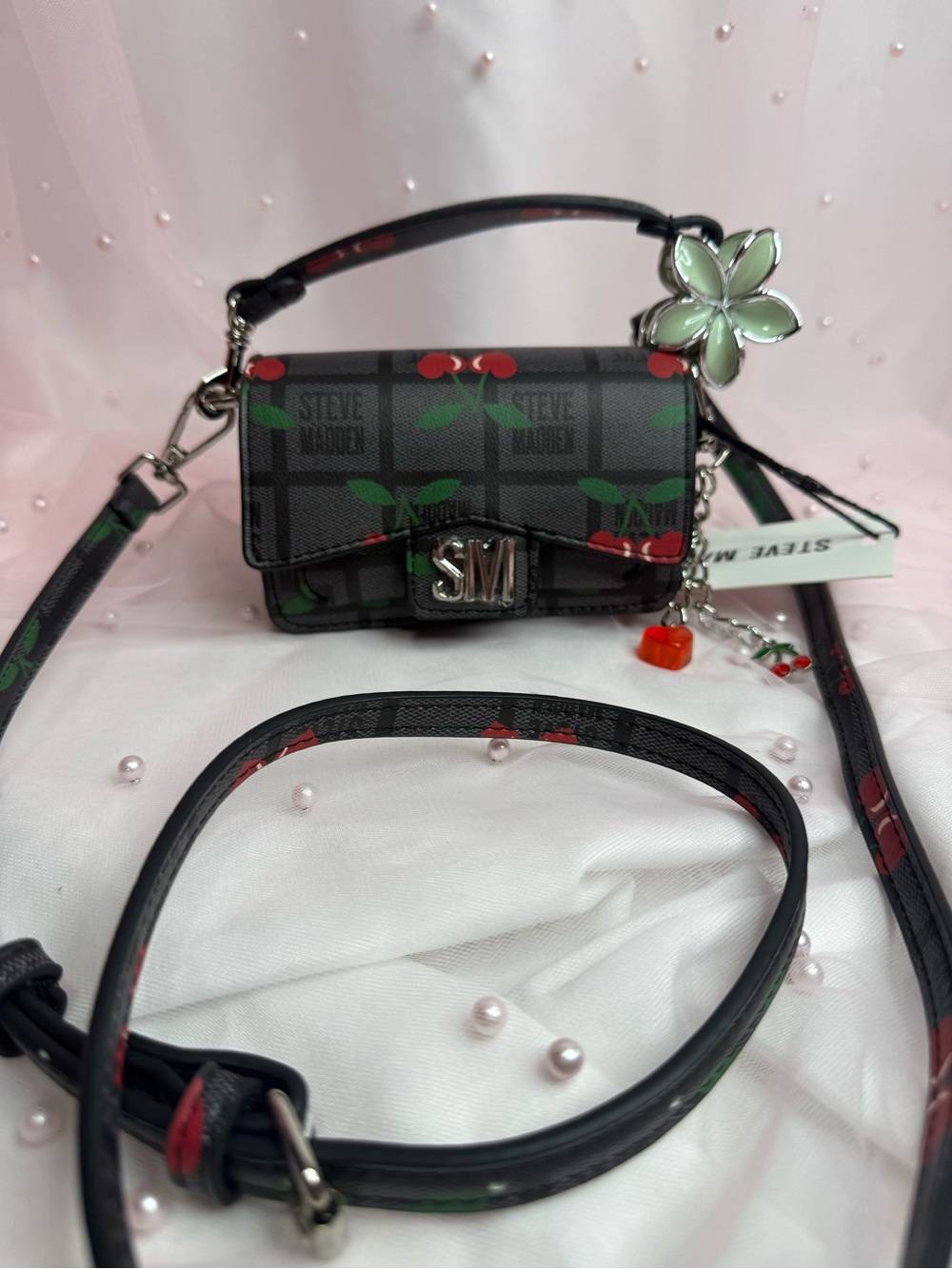 Steve Madden Black/Multi Cherry Mini Bag